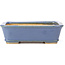 Rectangular blue bonsai pot by Hattori - 142 x 106 x 42 mm