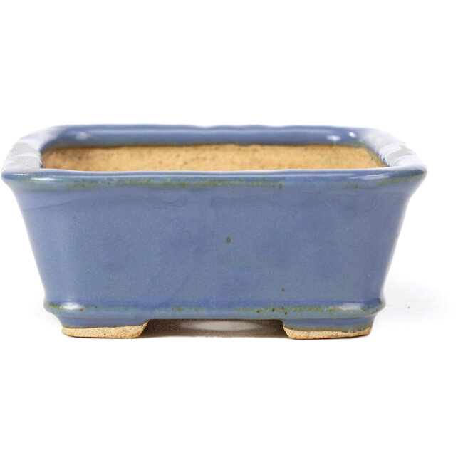 Maceta de bonsái rectangular azul de Hattori - 142 x 106 x 42 mm