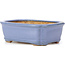 Rectangular blue bonsai pot by Hattori - 126 x 95 x 40 mm