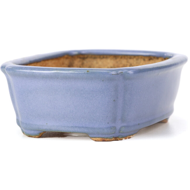 Pot à bonsaï rectangulaire bleu par Hattori - 126 x 95 x 40 mm