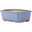 Rectangular blue bonsai pot by Hattori - 126 x 95 x 40 mm