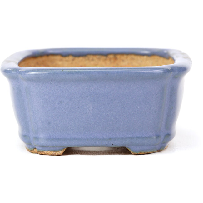 Pot à bonsaï rectangulaire bleu par Hattori - 126 x 95 x 40 mm