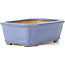 Rectangular blue bonsai pot by Hattori - 126 x 95 x 40 mm