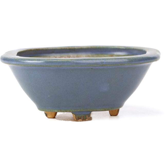 Pot à bonsaï bleu Mokko par Hattori - 134 x 115 x 52 mm