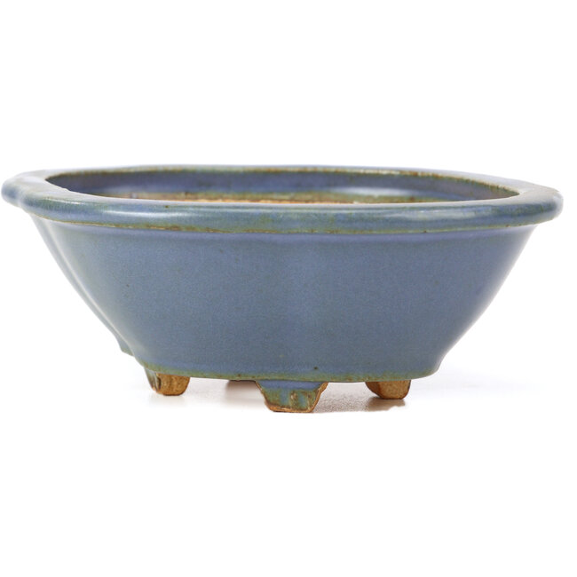 Vaso per bonsai blu Mokko di Hattori - 134 x 115 x 52 mm