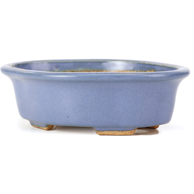 Mokko blaue Bonsaischale von Hattori - 128 x 95 x 42 mm