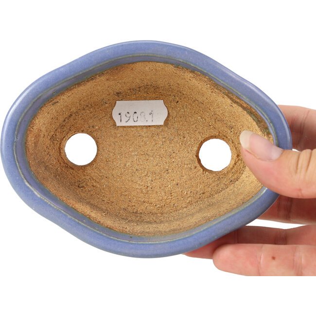 Mokko blauwe bonsaipot van Hattori - 128 x 95 x 42 mm