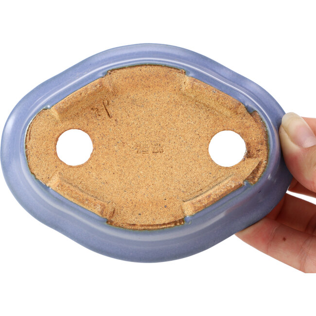 Maceta de bonsái azul Mokko de Hattori - 128 x 95 x 42 mm