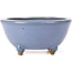 Round blue bonsai pot by Hattori - 115 x 115 x 55 mm