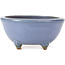 Round blue bonsai pot by Hattori - 115 x 115 x 55 mm