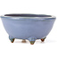 Round blue bonsai pot by Hattori - 115 x 115 x 55 mm