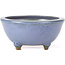 Round blue bonsai pot by Hattori - 115 x 115 x 55 mm