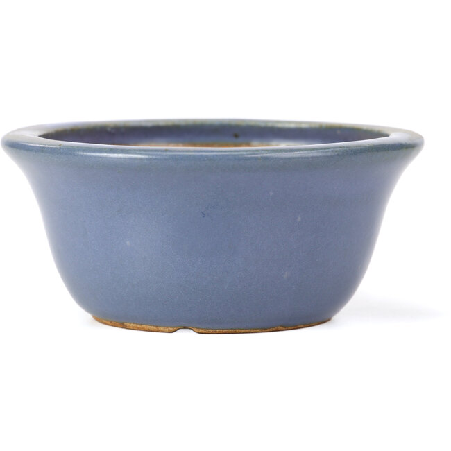 Pot à bonsaï rond bleu par Hattori - 115 x 115 x 55 mm