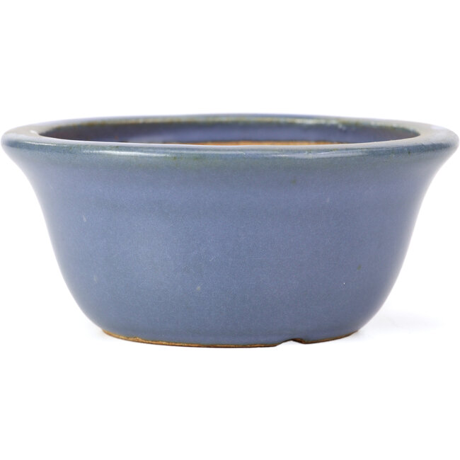 Ronde blauwe bonsaipot van Hattori - 115 x 115 x 55 mm