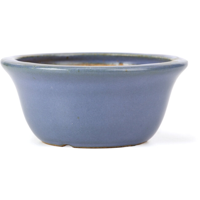 Vaso per bonsai rotondo blu di Hattori - 115 x 115 x 55 mm