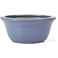 Round blue bonsai pot by Hattori - 115 x 115 x 55 mm