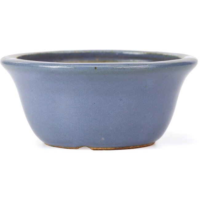 Runde blaue Bonsaischale von Hattori - 115 x 115 x 55 mm