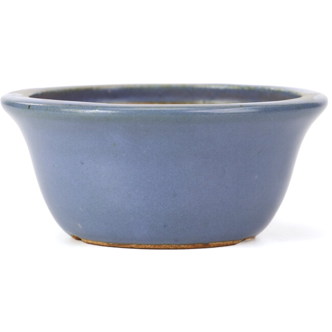 Runde blaue Bonsaischale von Hattori - 115 x 115 x 55 mm