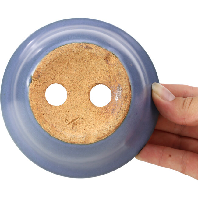 Pot à bonsaï rond bleu par Hattori - 115 x 115 x 55 mm