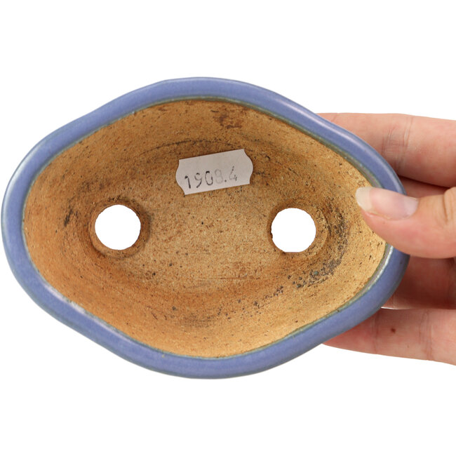 Maceta de bonsái azul Mokko de Hattori - 130 x 95 x 45 mm