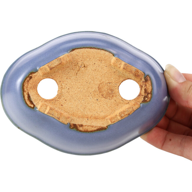 Maceta de bonsái azul Mokko de Hattori - 130 x 95 x 45 mm