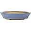 Oval blue bonsai pot by Hattori - 133 x 103 x 32 mm