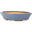 Oval blue bonsai pot by Hattori - 133 x 103 x 32 mm