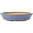 Pot à bonsaï ovale bleu par Hattori - 133 x 103 x 32 mm