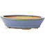 Oval blue bonsai pot by Hattori - 133 x 103 x 32 mm