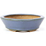 Oval blue bonsai pot by Hattori - 133 x 103 x 32 mm