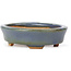 Oval blue bonsai pot by Hattori - 108 x 91 x 31 mm