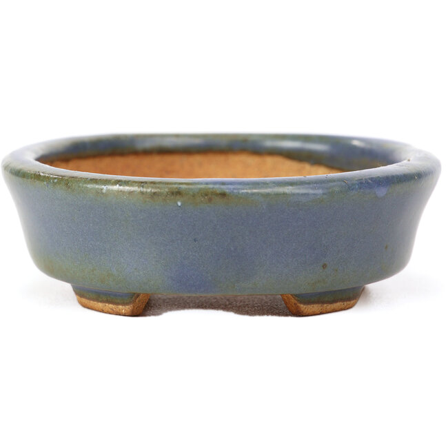 Vaso bonsai ovale blu di Hattori - 108 x 91 x 31 mm