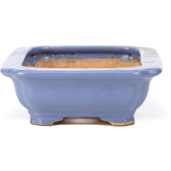 Rechthoekige blauwe bonsaipot van Hattori - 140 x 105 x 38 mm