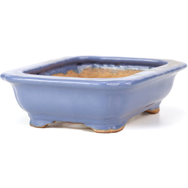 Vaso bonsai rettangolare blu di Hattori - 140 x 105 x 38 mm