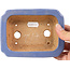 Rectangular blue bonsai pot by Hattori - 140 x 105 x 38 mm