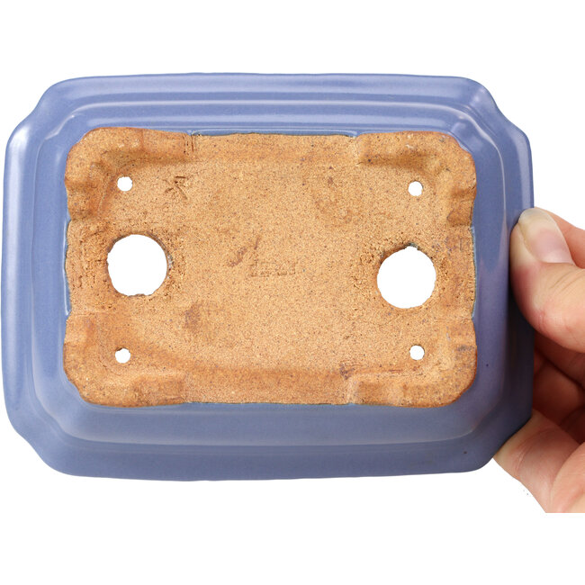 Vaso bonsai rettangolare blu di Hattori - 140 x 105 x 38 mm