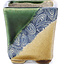 Quadratische beige Bonsaischale von Terahata Satomi Mazan - 65 x 65 x 70 mm