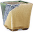 Quadratische beige Bonsaischale von Terahata Satomi Mazan - 65 x 65 x 70 mm