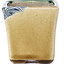 Quadratische beige Bonsaischale von Terahata Satomi Mazan - 65 x 65 x 70 mm