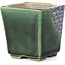 Pot à bonsaï carré vert par Terahata Satomi Mazan - 65 x 65 x 70 mm