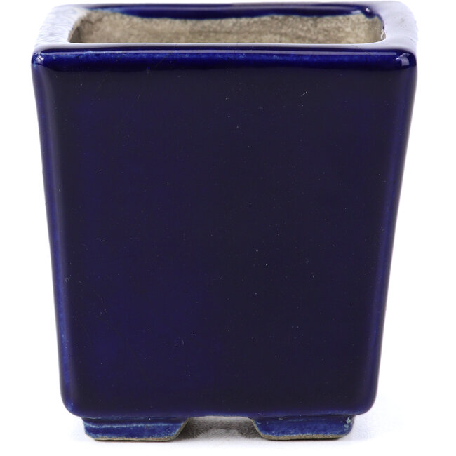 Pot à bonsaï carré bleu par Terahata Satomi Mazan - 65 x 65 x 70 mm