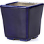 Maceta de bonsái cuadrada azul de Terahata Satomi Mazan - 65 x 65 x 70 mm