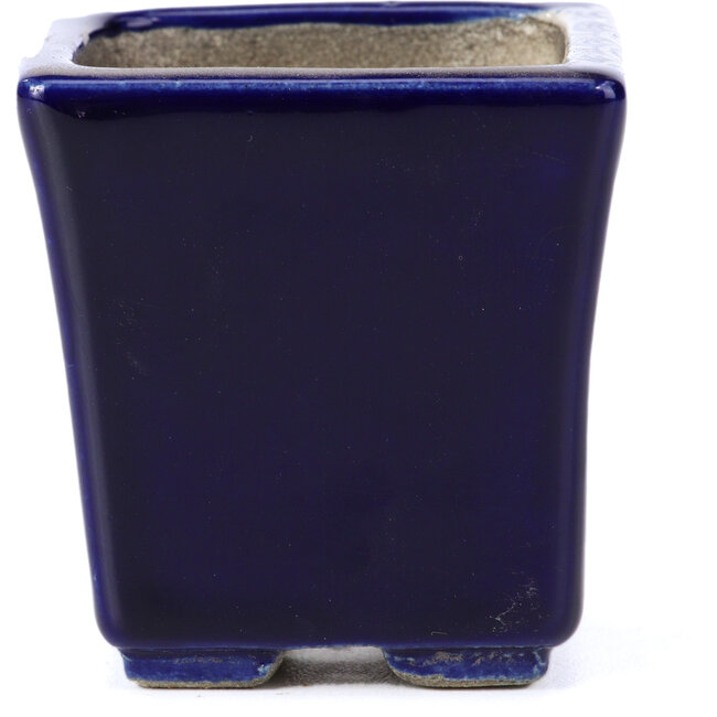 Maceta de bonsái cuadrada azul de Terahata Satomi Mazan - 65 x 65 x 70 mm