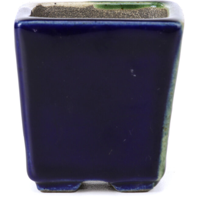 Vaso per bonsai quadrato verde di Terahata Satomi Mazan - 65 x 65 x 70 mm