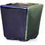 Square green bonsai pot by Terahata Satomi Mazan - 65 x 65 x 70 mm