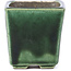 Pot à bonsaï carré vert par Terahata Satomi Mazan - 65 x 65 x 70 mm
