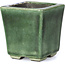 Pot à bonsaï carré vert par Terahata Satomi Mazan - 65 x 65 x 70 mm