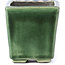 Pot à bonsaï carré vert par Terahata Satomi Mazan - 65 x 65 x 70 mm