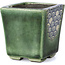 Pot à bonsaï carré vert par Terahata Satomi Mazan - 65 x 65 x 70 mm