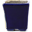 Quadratische blaue Bonsaischale von Terahata Satomi Mazan - 65 x 65 x 70 mm